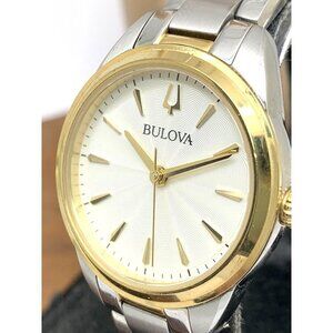 Bulova Women's Watch 98L277 Sutton White Dial Quartz 2-Tone Stainless St…